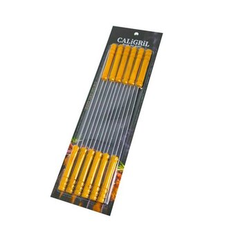 Caligril Ijzeren Spiesjes met houten hendel - BBQ Barbecue spies - 36CM - 12 stuks