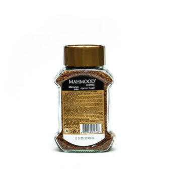 Mahmood Oploskoffie 100 Gram Achterkant
