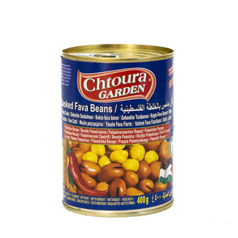 Chtoura Garden Gekookte Bonen met Chilipoeder volgens Palestijnse Recept 400 Gram voorkant